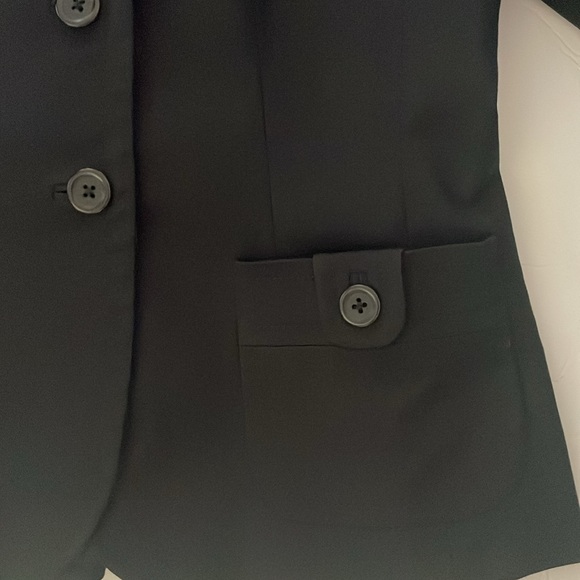 Banana Republic Corpcore Black Stretch 2 Button Blazer Size 6 - Picture 3 of 7